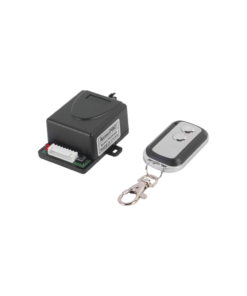 Receiver with 2 Relays and Remote Control up to 50 meters. Compatible with Vehicle Barriers, Swing Operators, Sliding Operators, Electromagnets, Electric Locks, Bolt Locks, Electric Latches, and Sirens