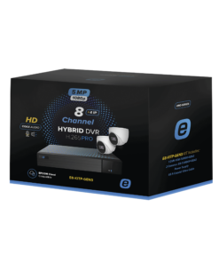 5MP TurboHD Kit: Includes 8 Channel DVR, 2 Eyeball Cameras (2MP), Plastic and Metal Housing, Power Supply, Installation Accessories